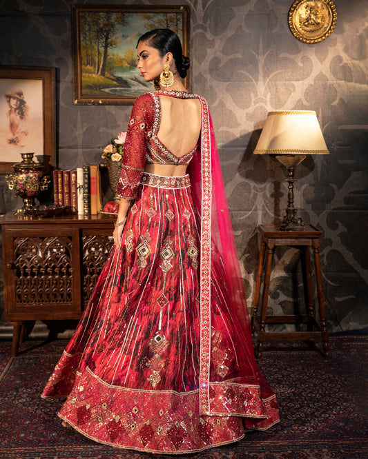 The Ruby Lehenga
