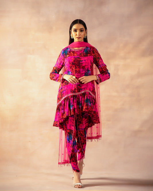 The Fuchsia Dhoti Kurta Set