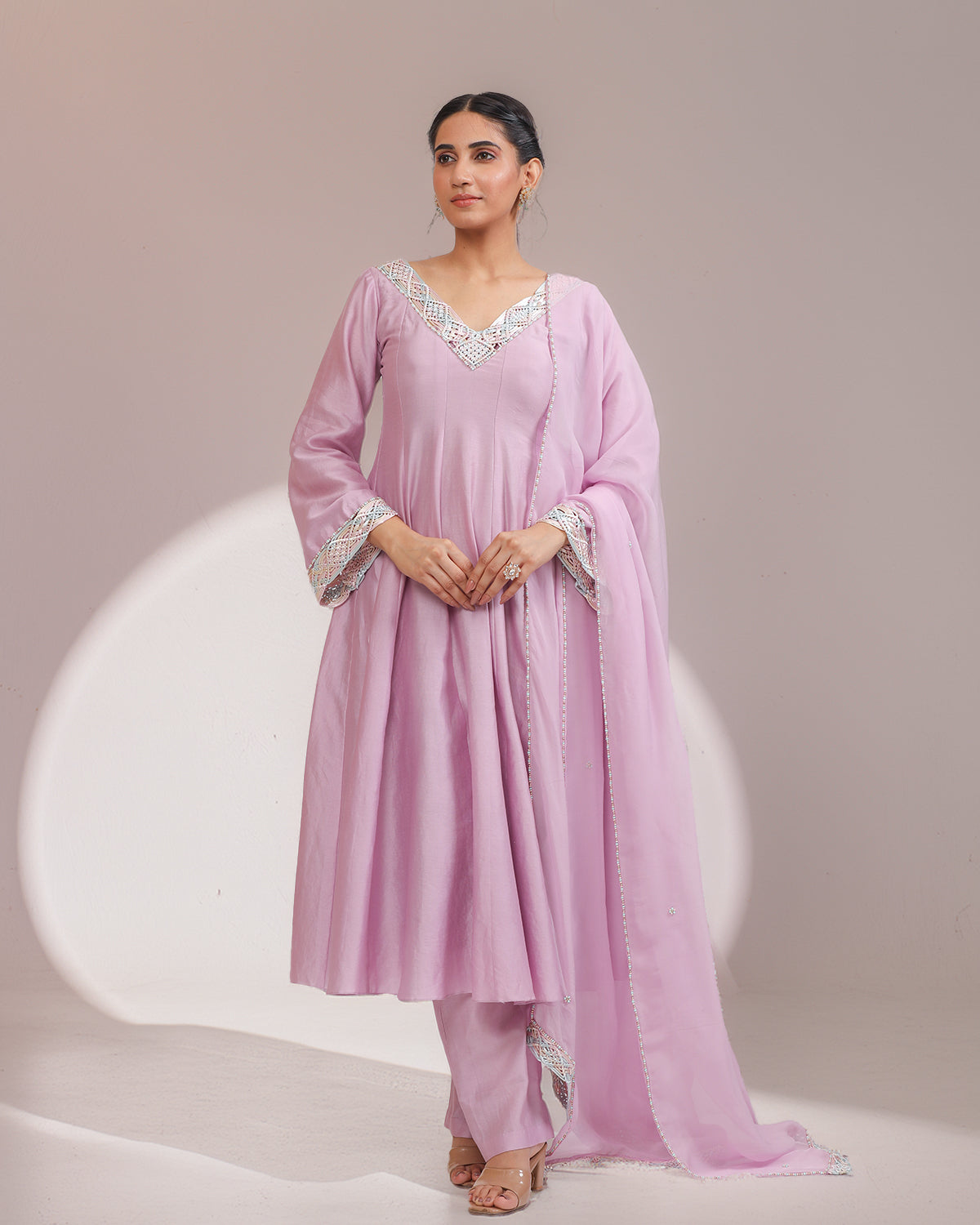 Lavender Anarkali Set