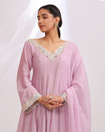 Lavender Anarkali Set