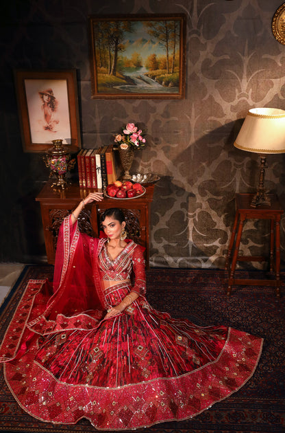 The Ruby Lehenga