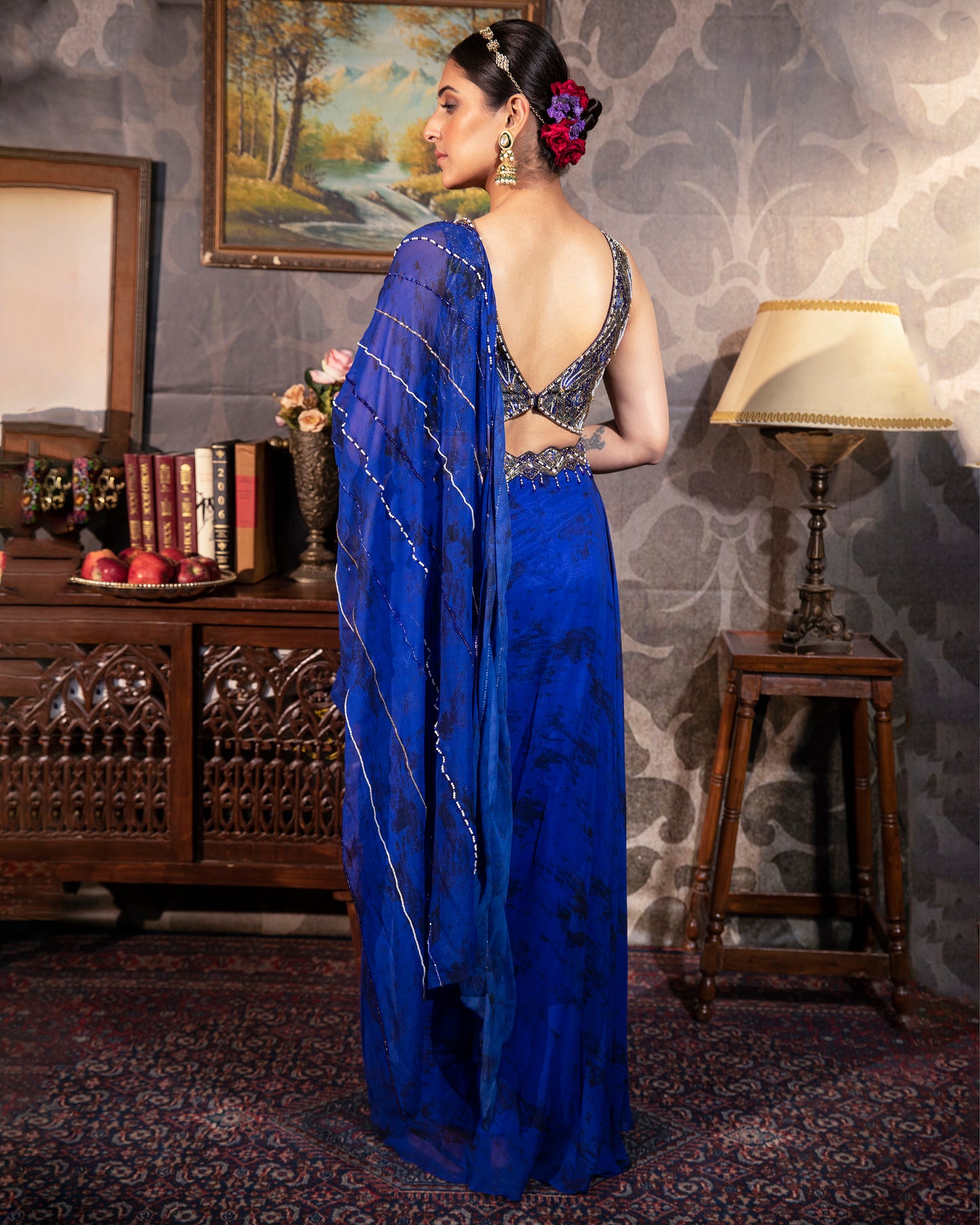 The Royal Blue Saree