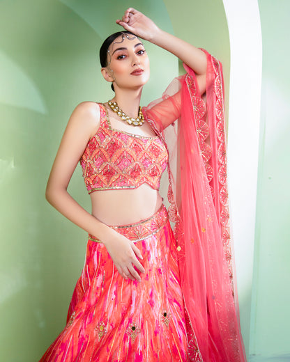 The Coral Lehenga