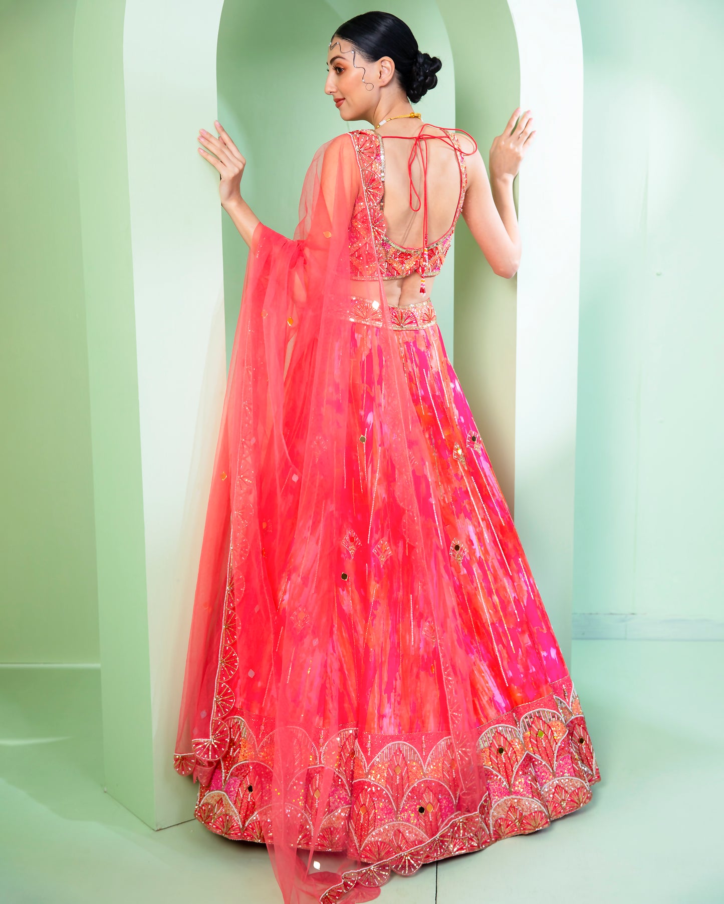 The Coral Lehenga