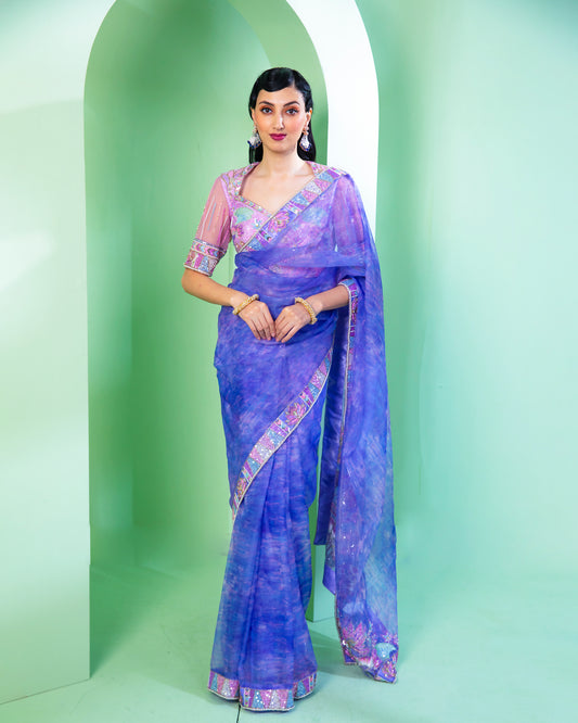 The Periwinkle Saree