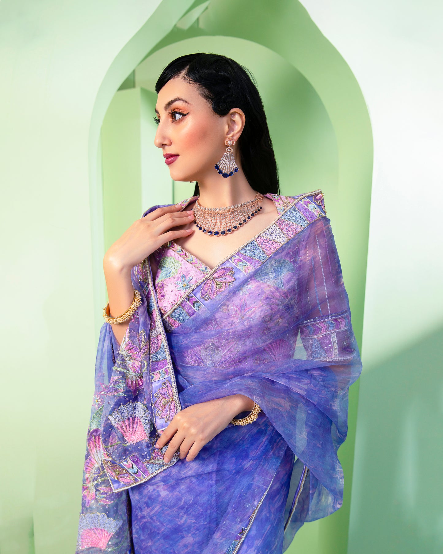 The Periwinkle Saree