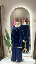 The Navy Velvet Kurta Set