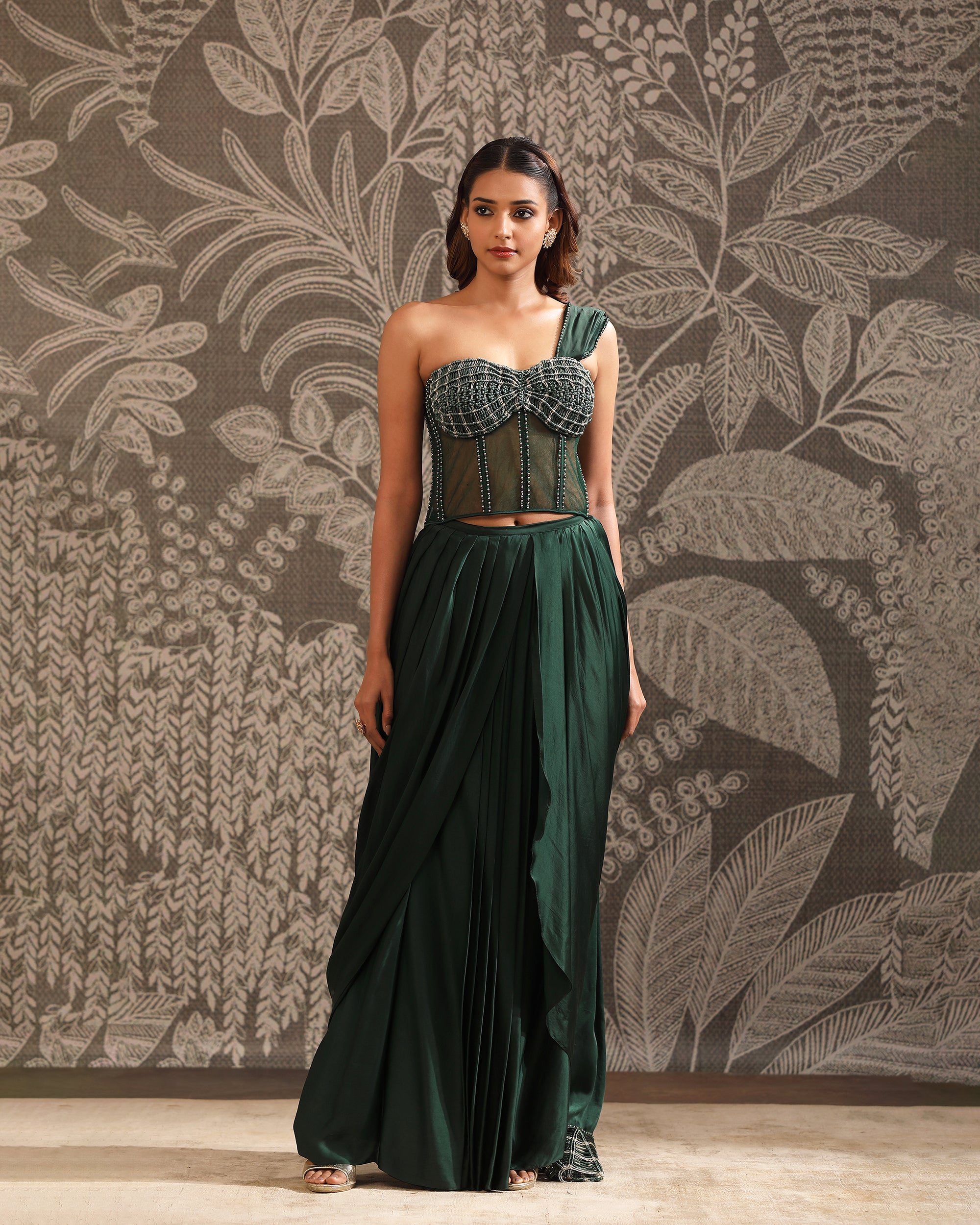 Green Macrame Saree
