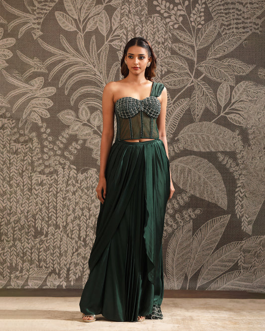 Green Macrame Saree