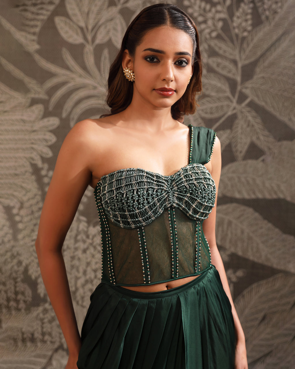Green Macrame Saree