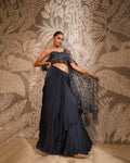 Navy Macrame Lehenga