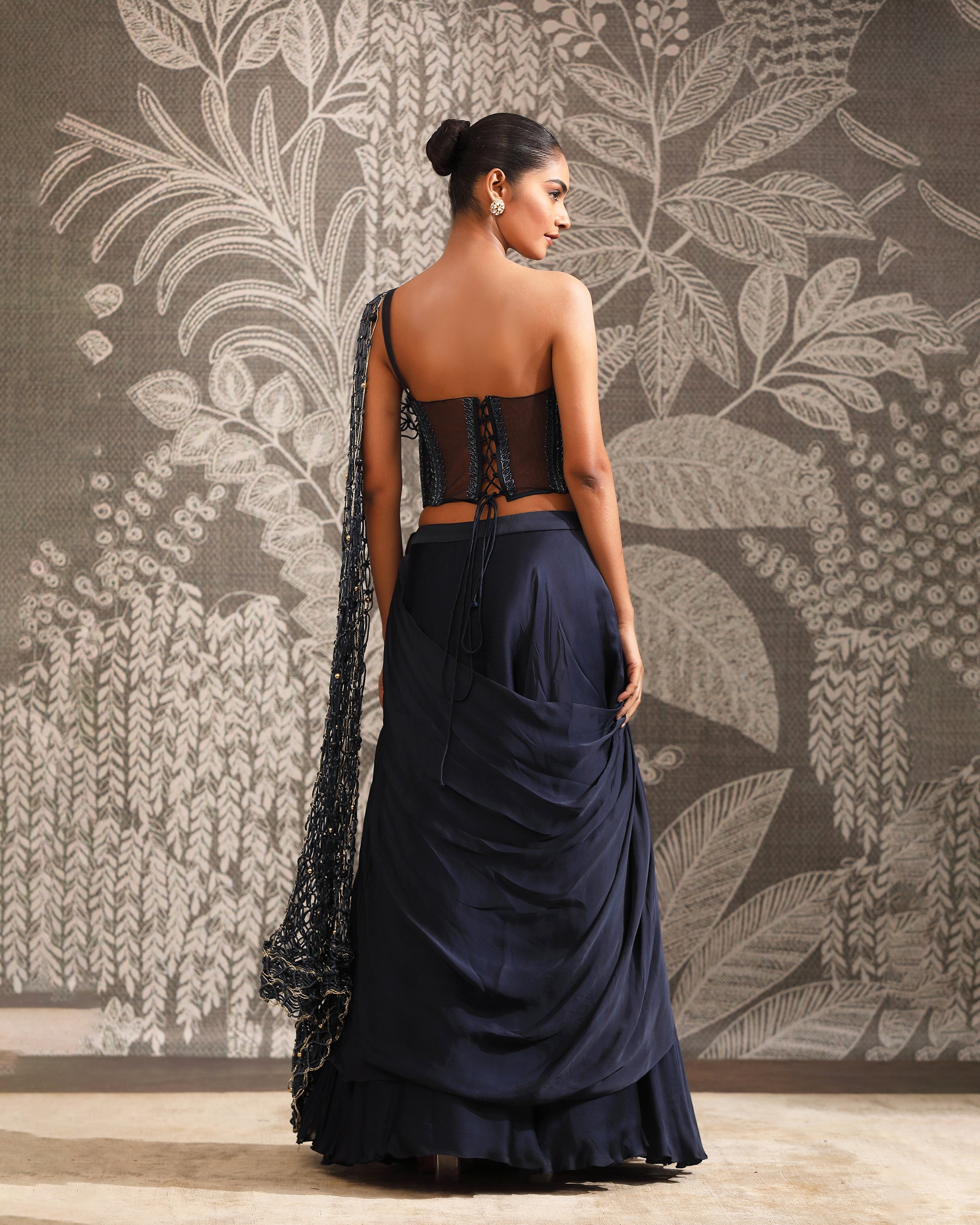 Navy Macrame Lehenga