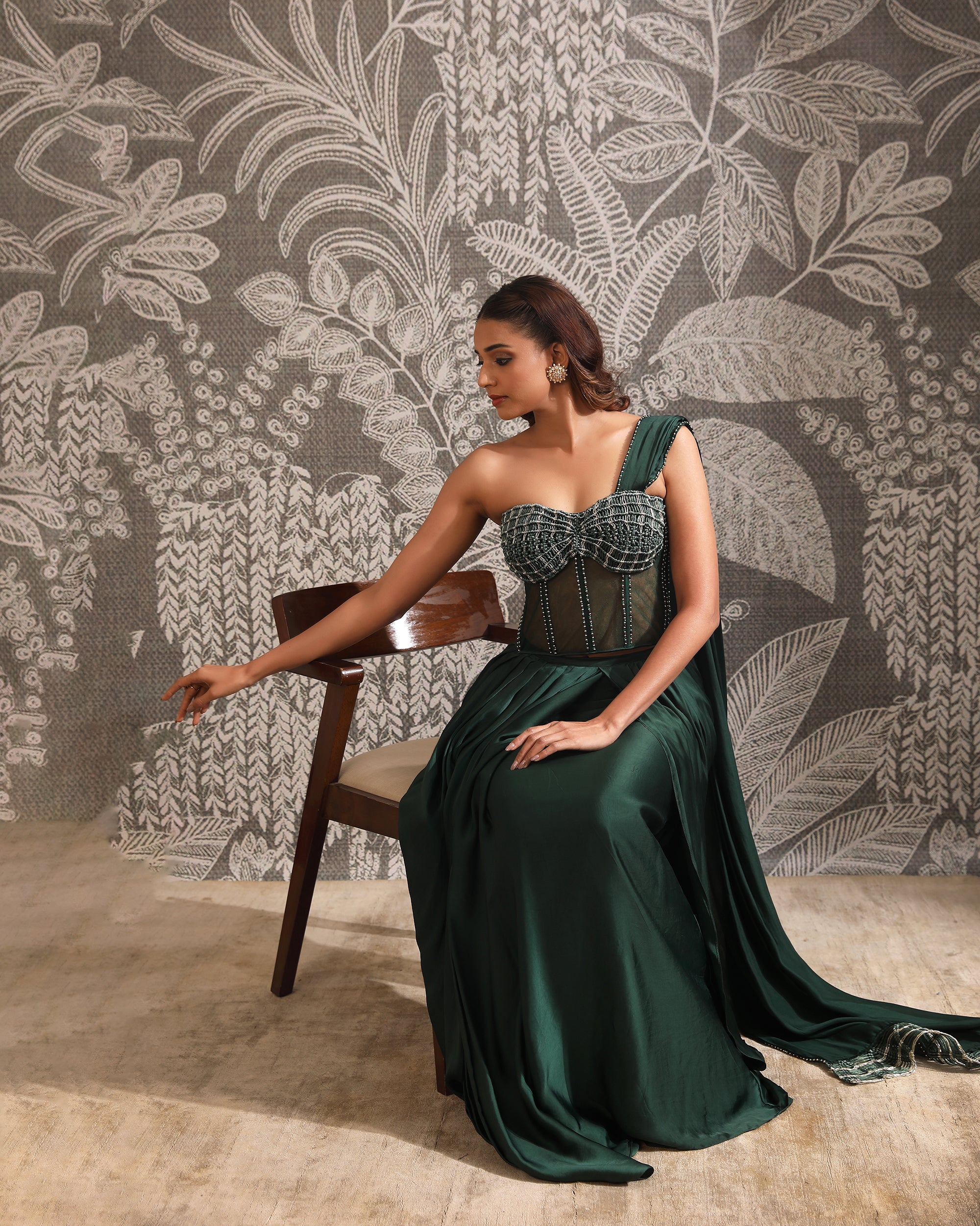 Green Macrame Saree