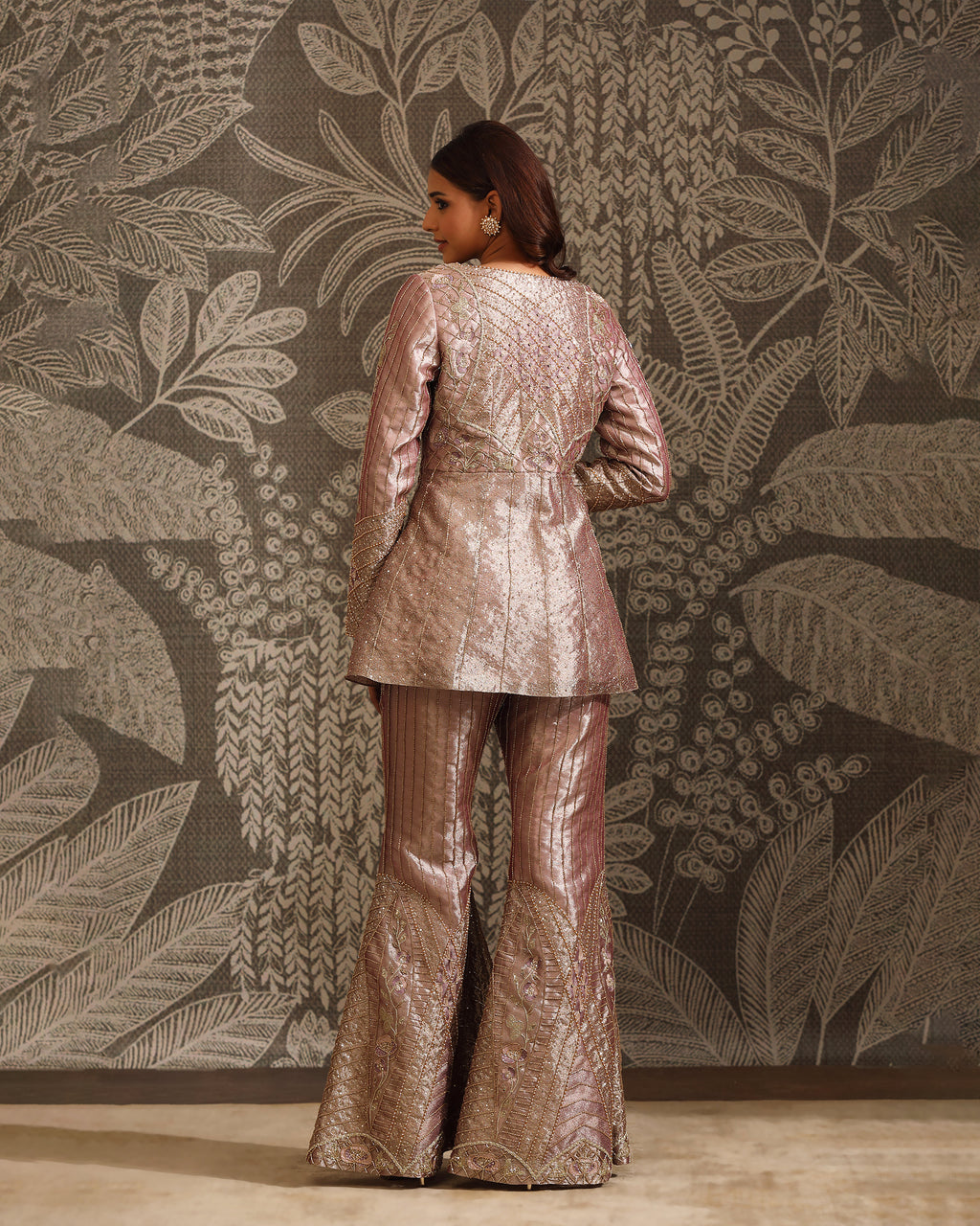 Mauve Tissue Sharara Set