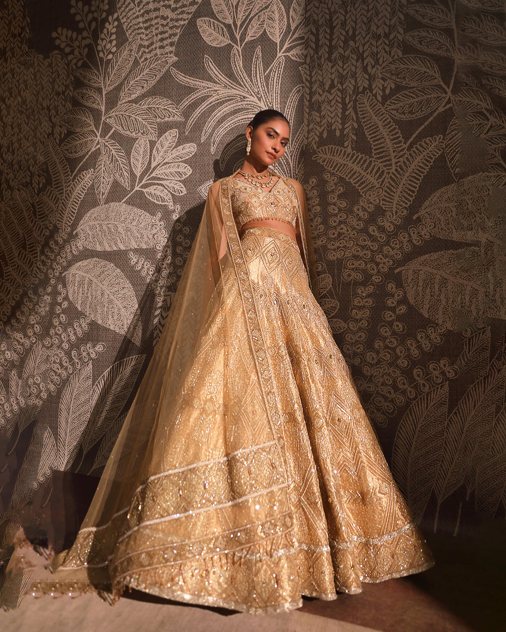 The Gold Tissue Lehenga