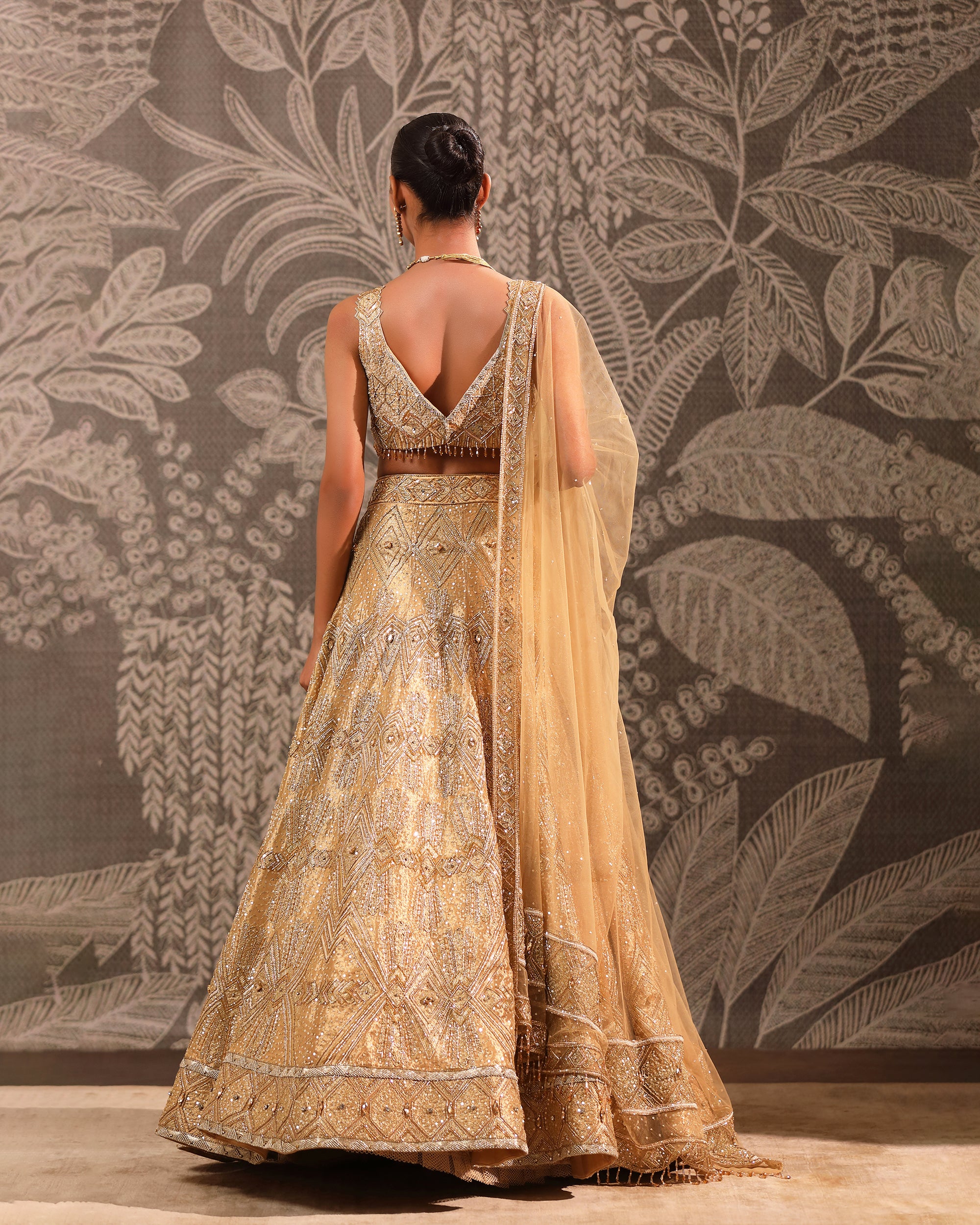 The Gold Tissue Lehenga