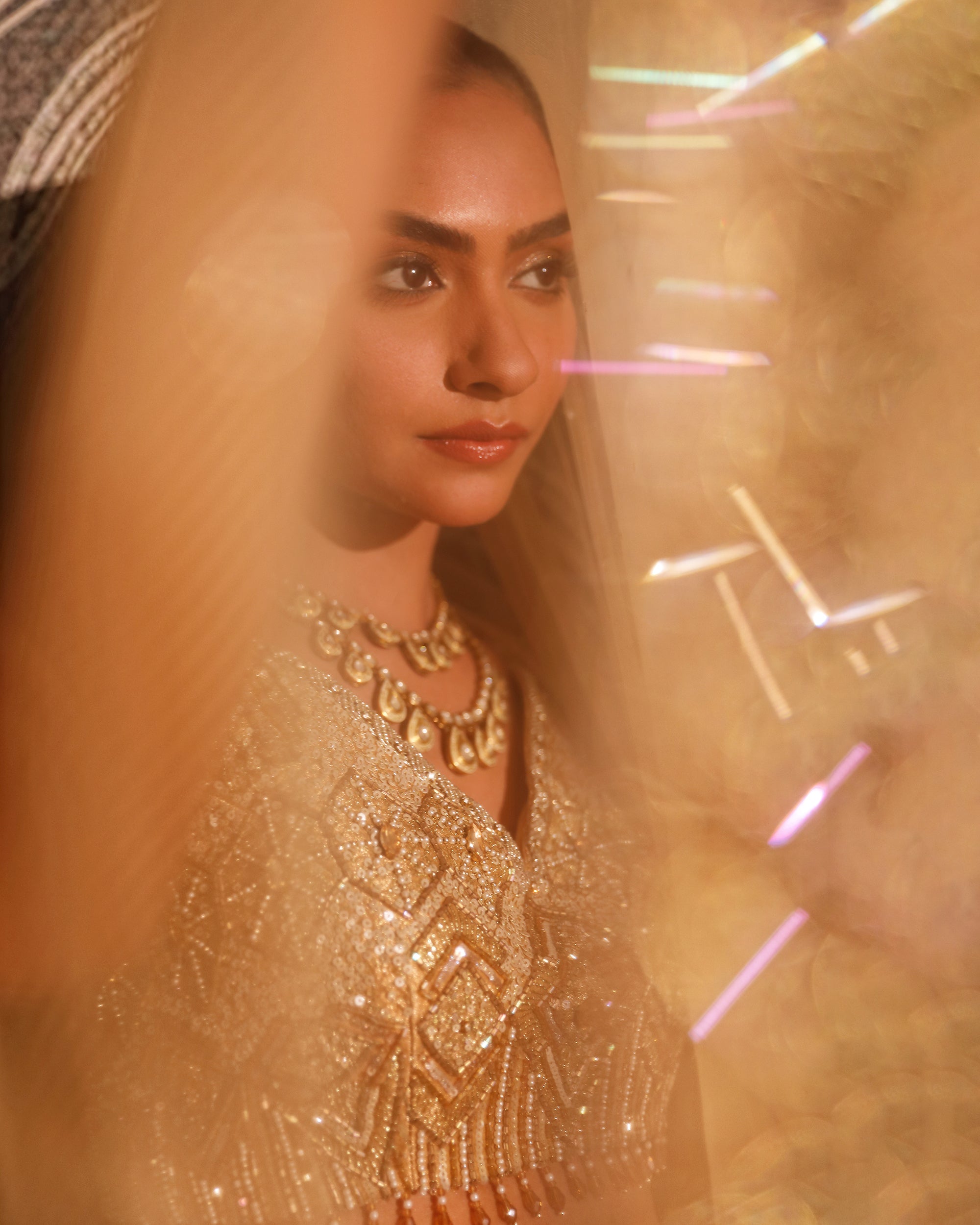 The Gold Tissue Lehenga