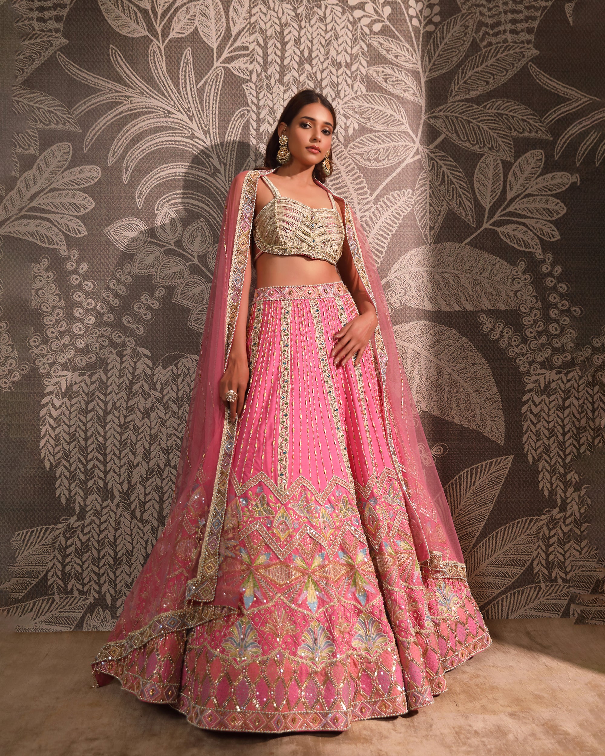 Pink Multicolour Lehenga