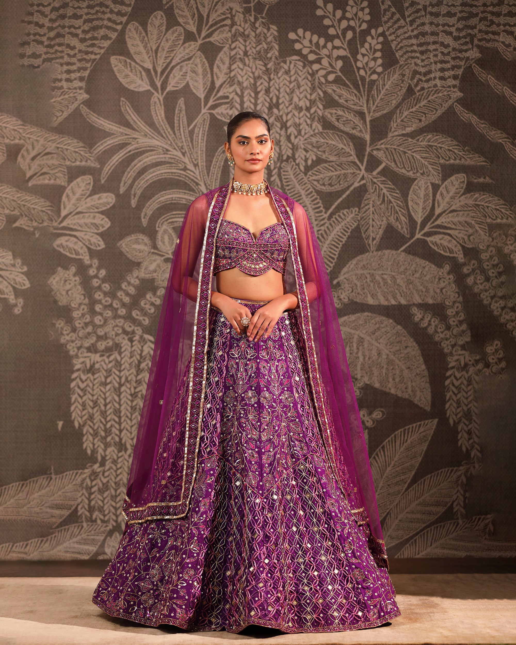Purple Macrame Lehenga