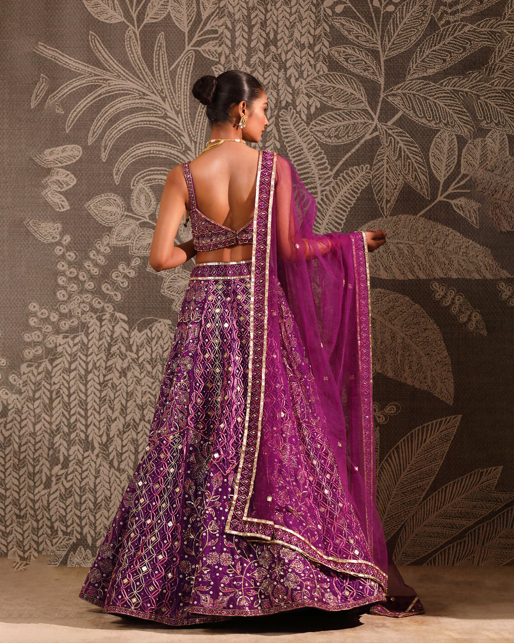 Purple Macrame Lehenga