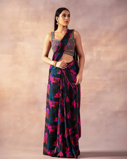 The Colour- Block Saree