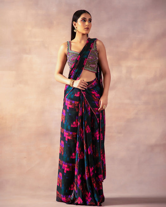 The Colour- Block Saree