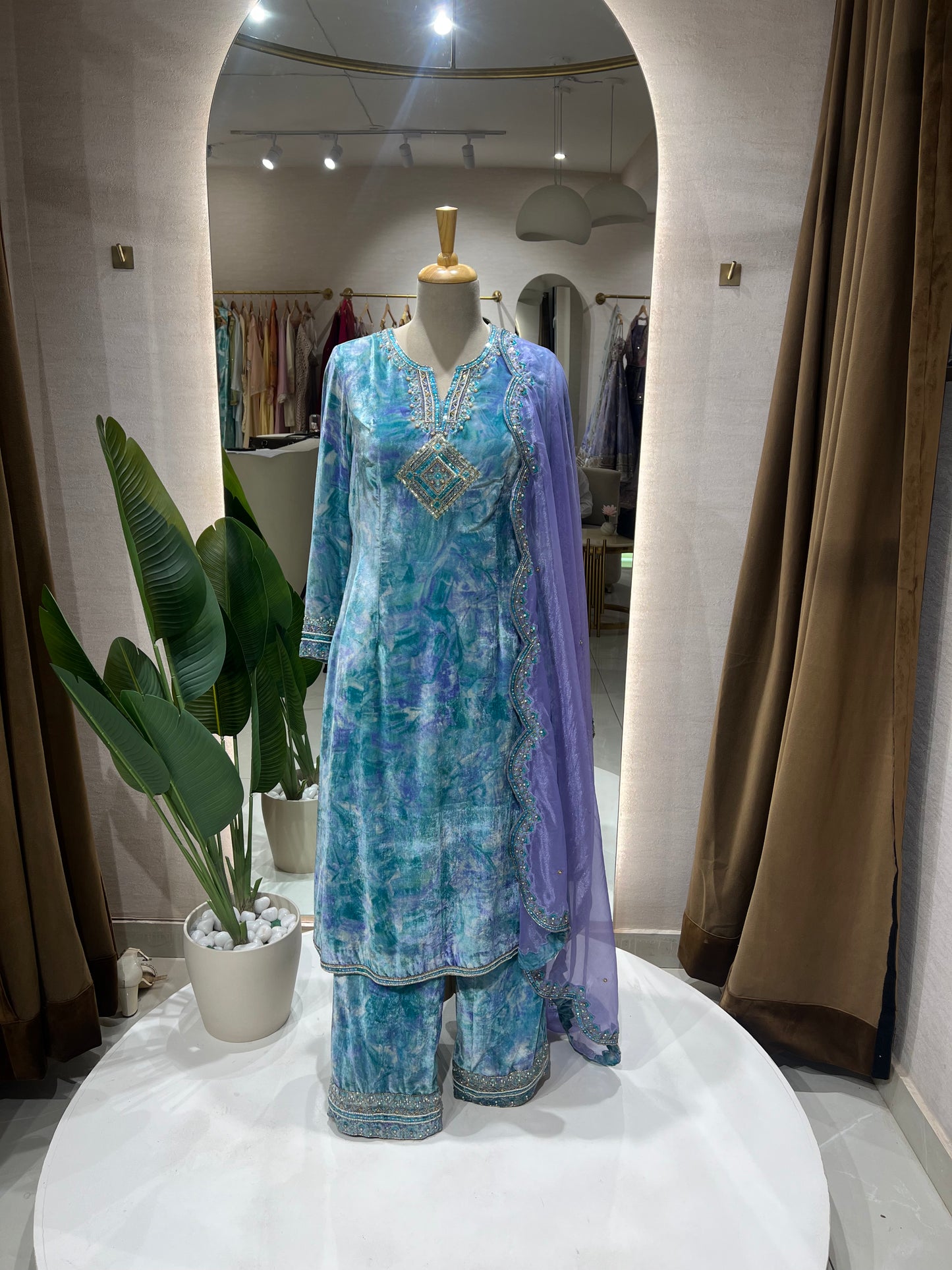 The Sky Blue Velvet Suit