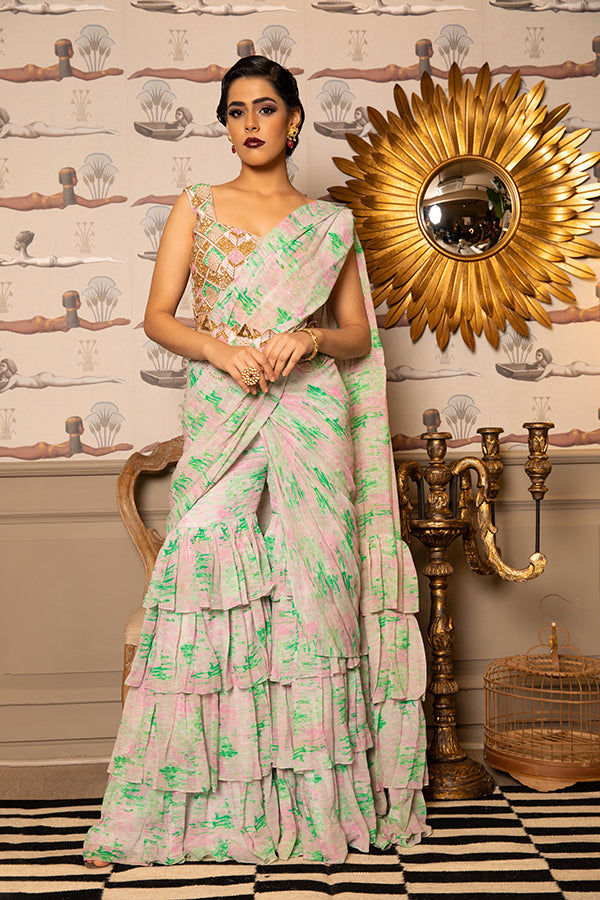 Neon Days Sharara Saree