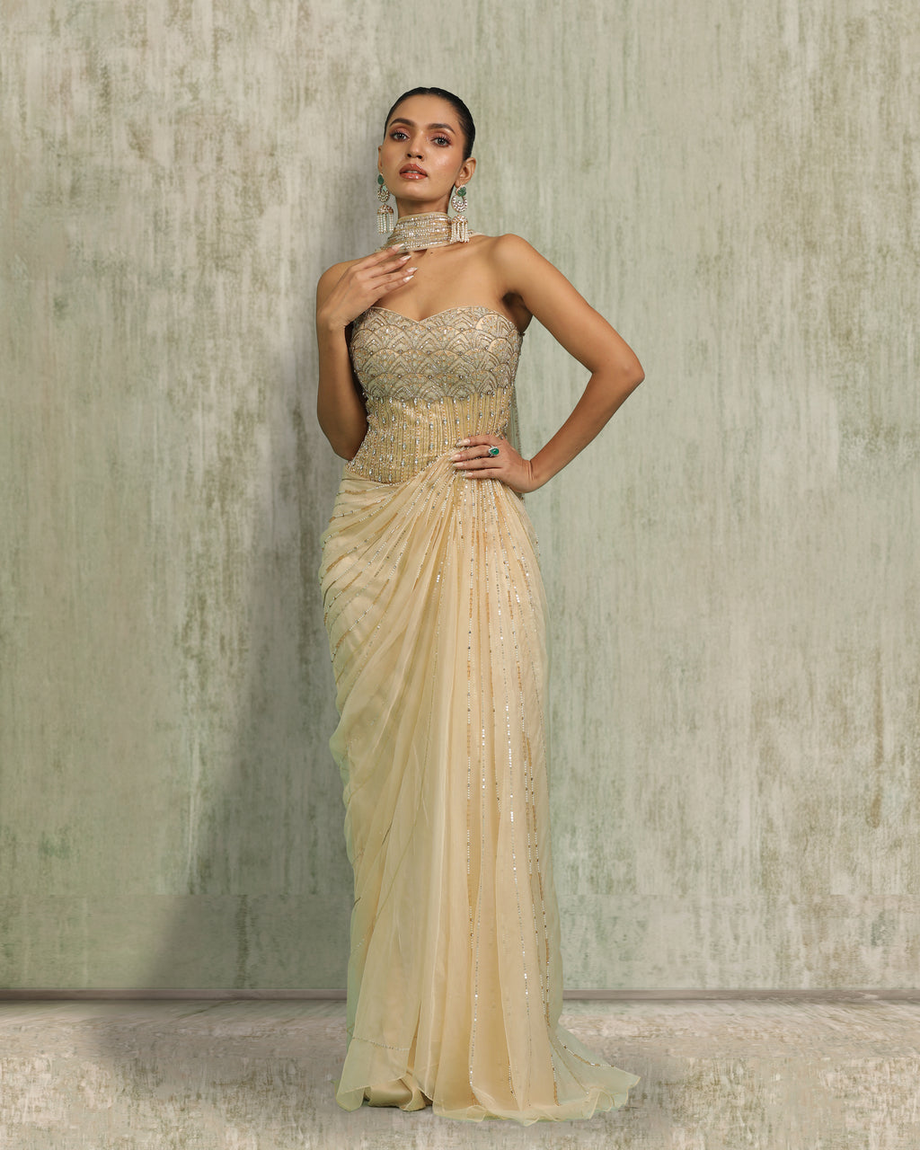 Golden Draped Gown