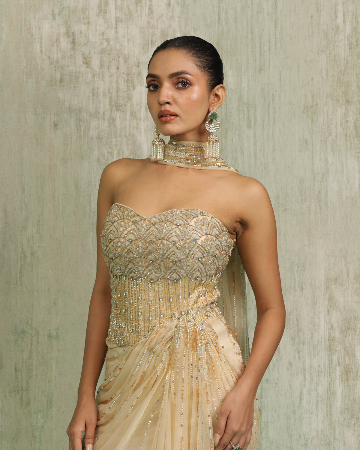 Golden Draped Gown