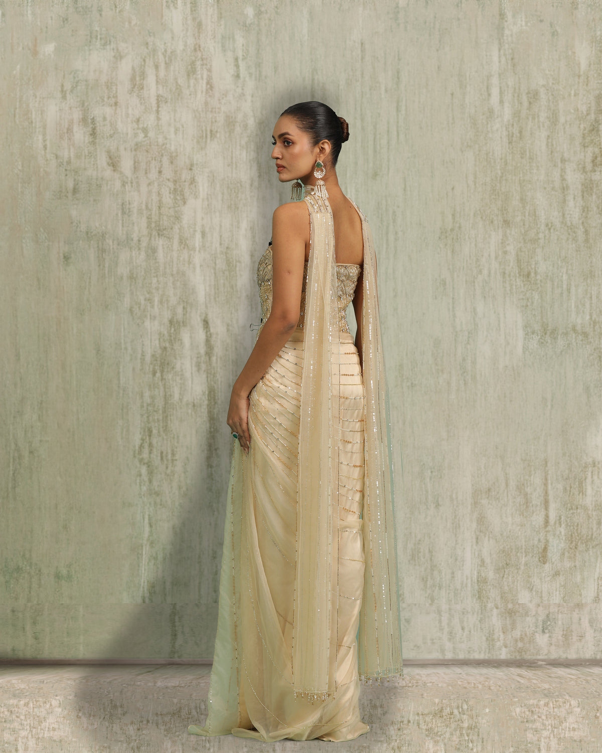 Golden Draped Gown