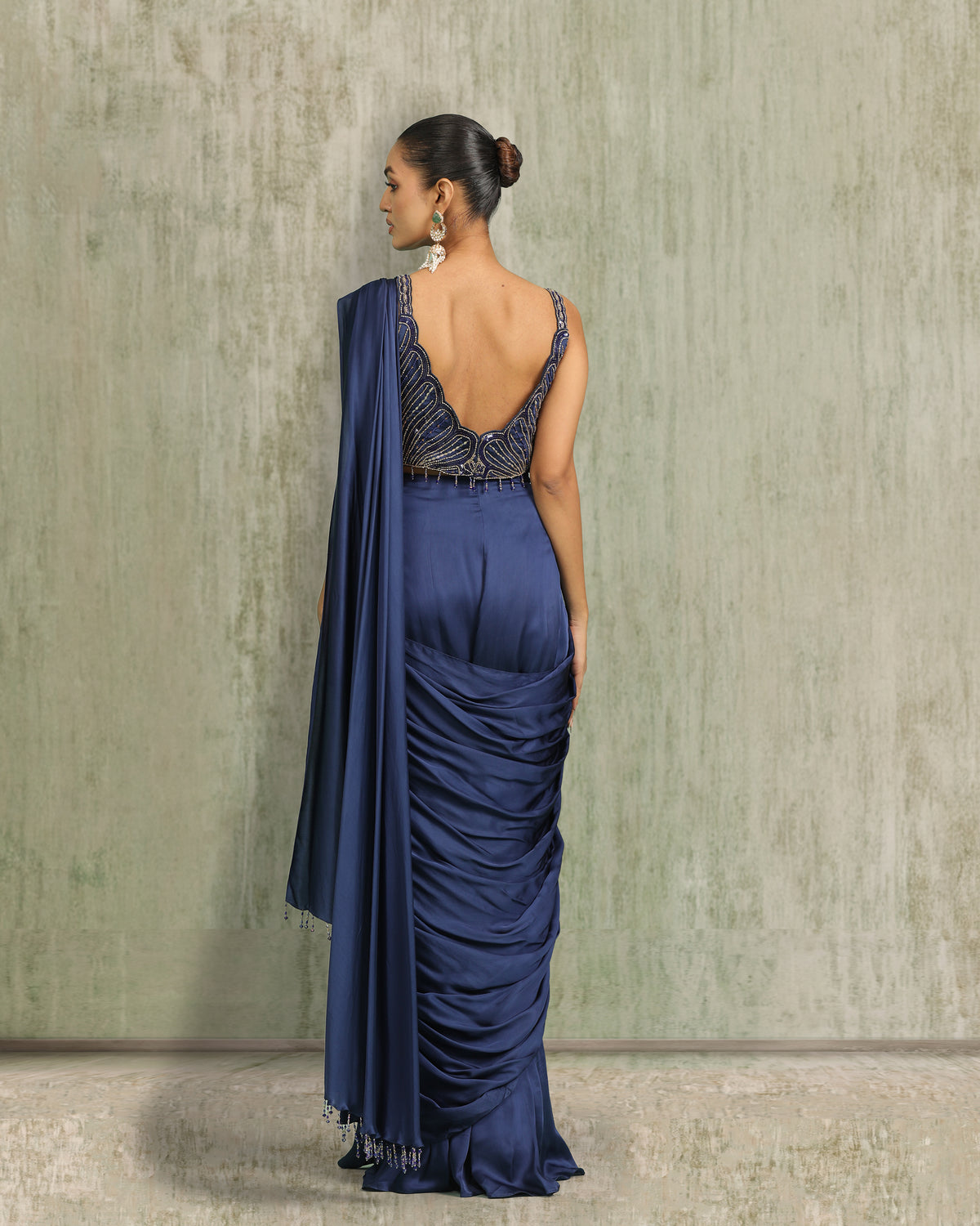 Navy Draped Saree