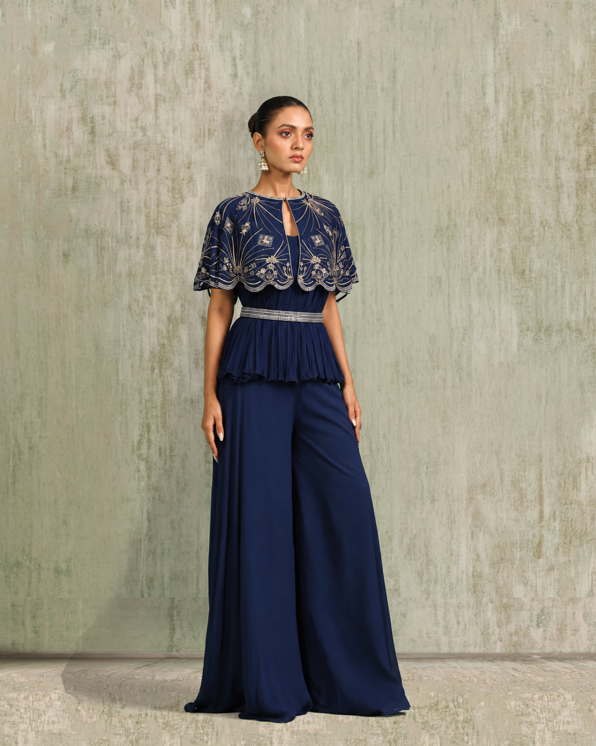 Navy Cape Pants Set