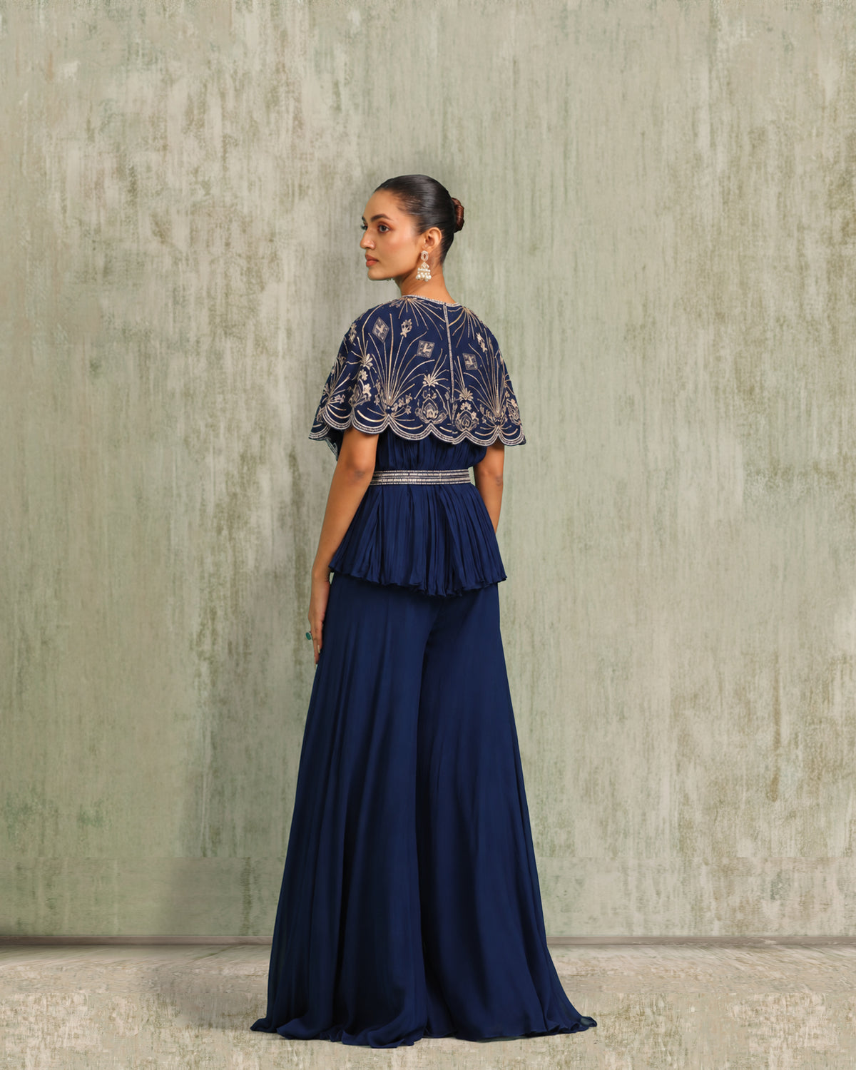 Navy Cape Pants Set