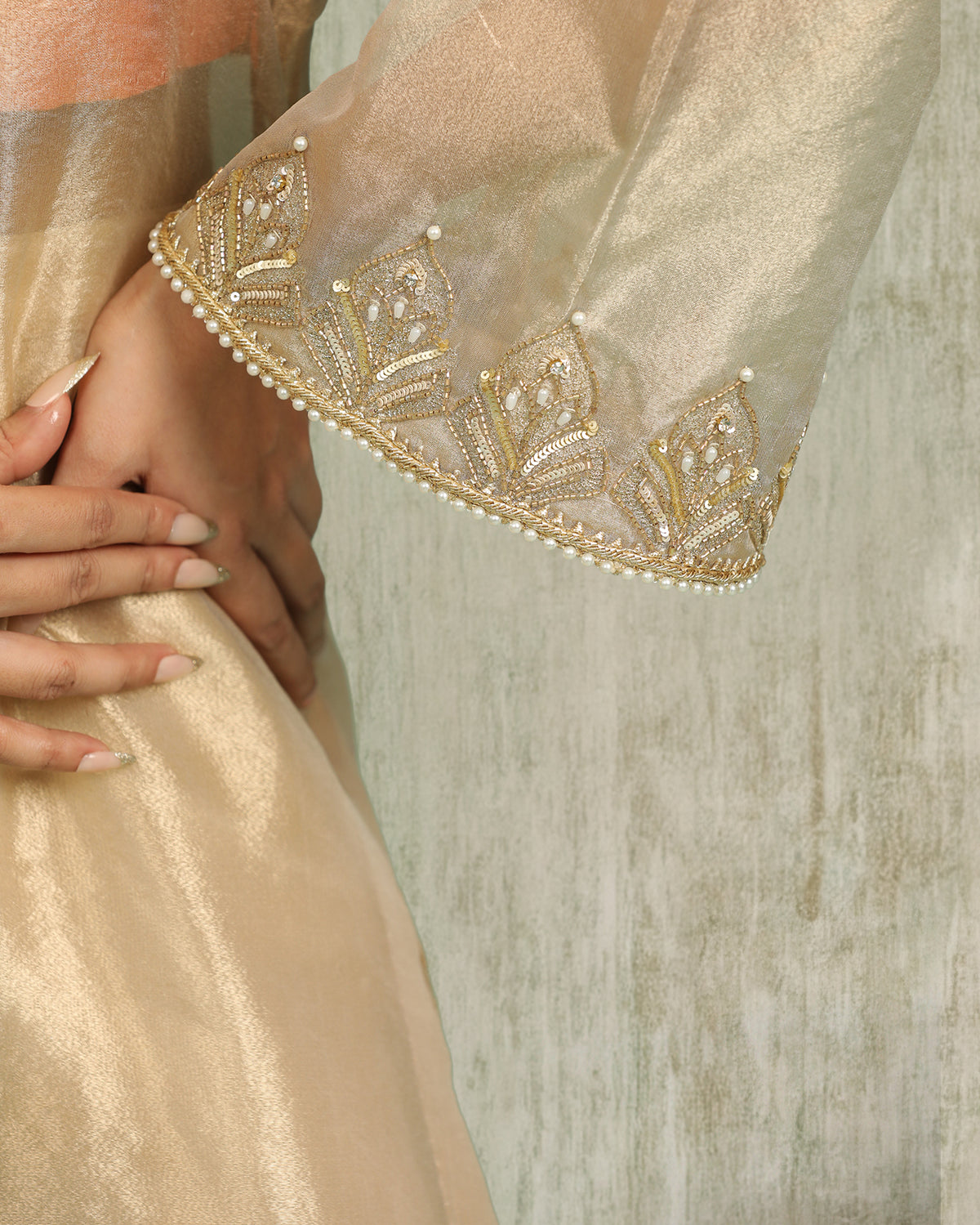 Golden Tissue Kurta Set