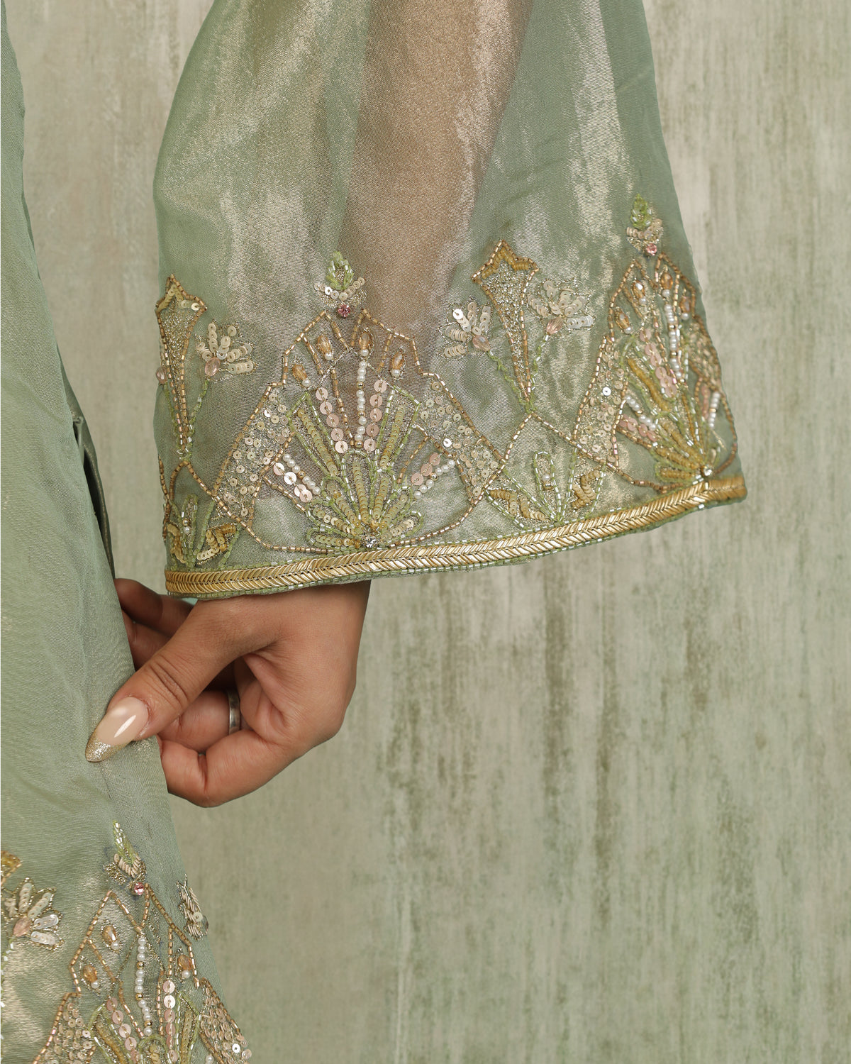 Pistachio Tissue Kurta Set