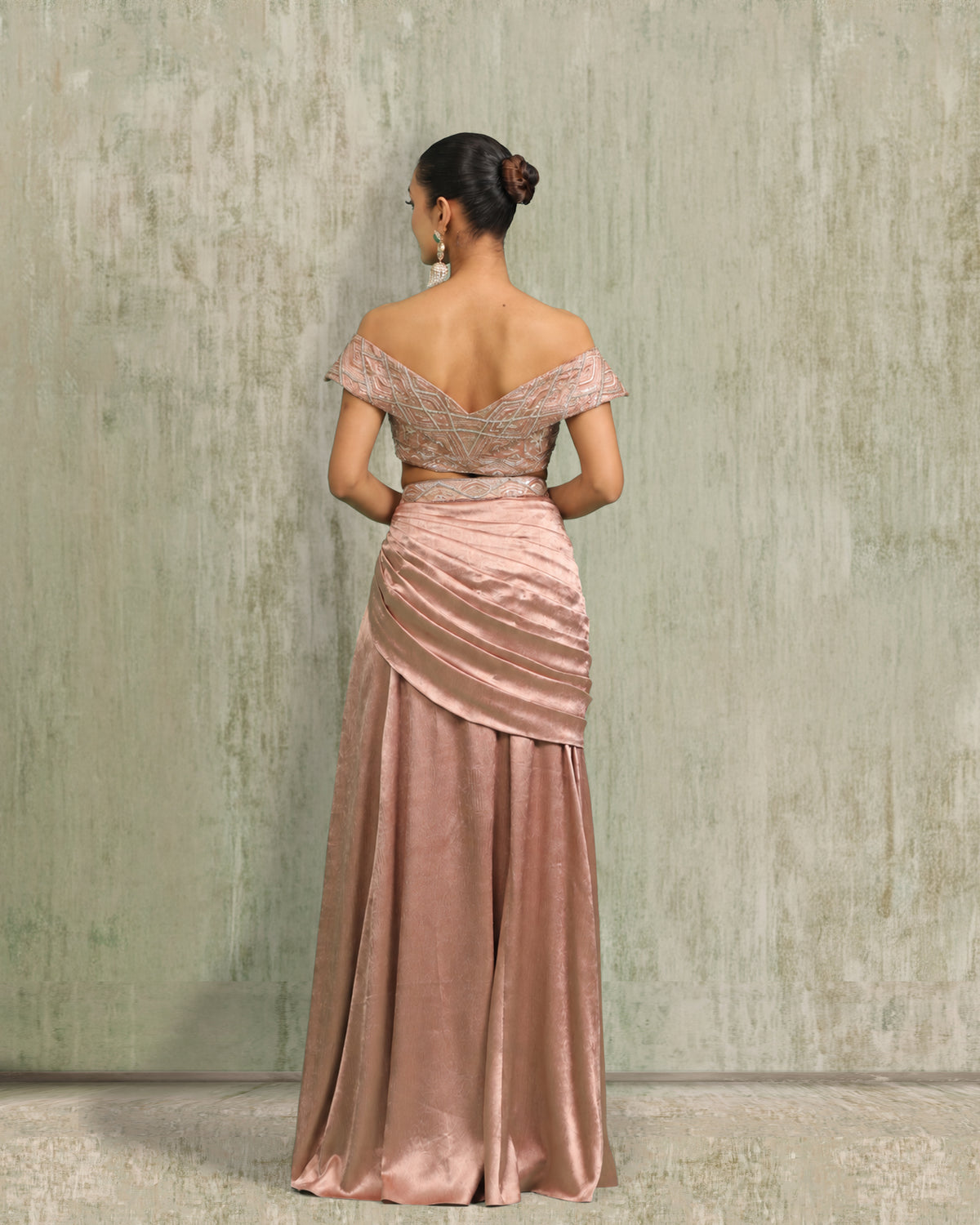 Rose Draped Skirt Set