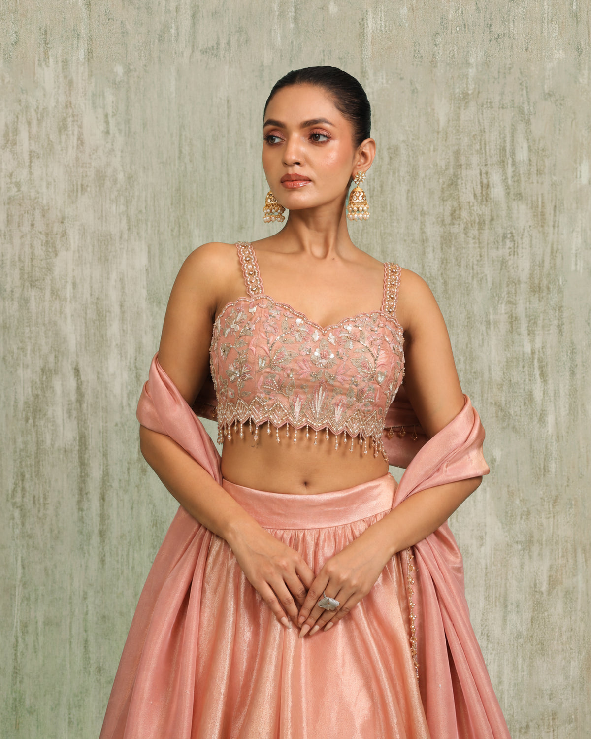 Rose Tissue Lehenga Set