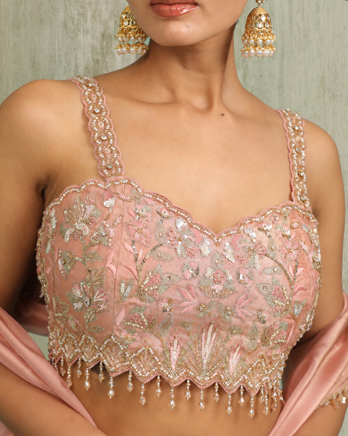 Rose Tissue Lehenga Set