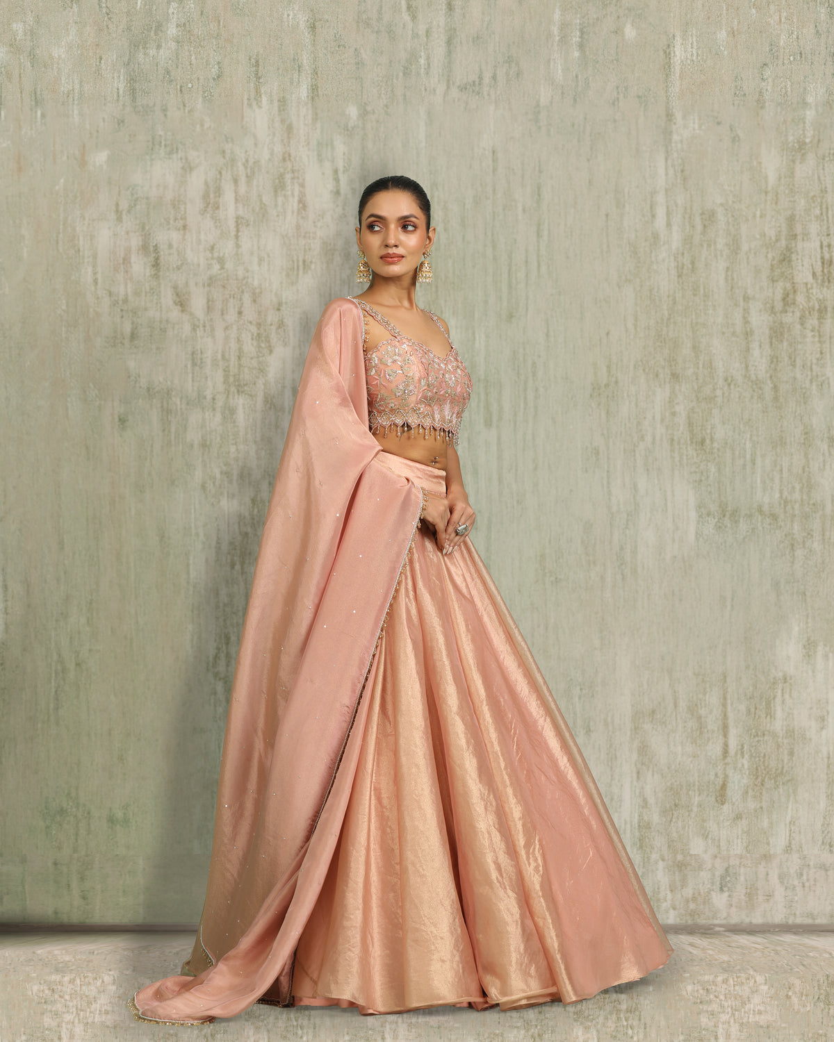 Rose Tissue Lehenga Set