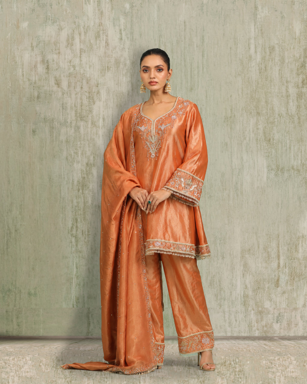 Rust Orange Kurta Set